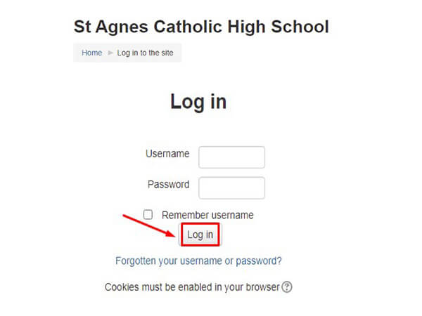 st agnes catholic high school moodle login