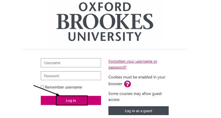 oxford brookes university moodle login